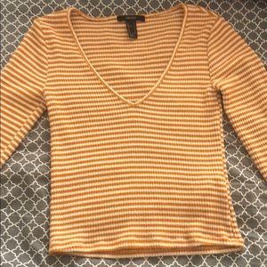 Long sleeve crop knit v-neck